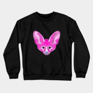 cute bat eared fox face Crewneck Sweatshirt